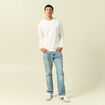 Sweat manches longues en coton ecru homme