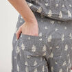 Pantalon loose longueur 3/4 en coton ecru femme