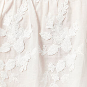 Chemise manches 3/4 brodée ecru femme