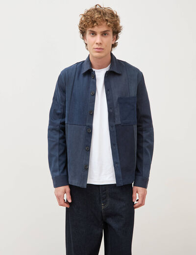 Surchemise droite manches longues denim brut homme