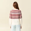 Pull manches longues col rond ecru femme
