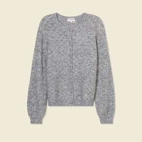 gilet manches longues ajoure gris clair femme Gilet manches longues ajouré gris clair femme