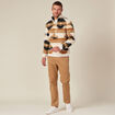 Sweat col camionneur zippé ecru homme