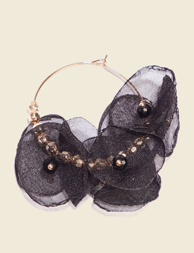 Boucles d'oreilles créoles noir femme