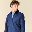 Blouson manches longues en coton bleu fonc&eacute; homme