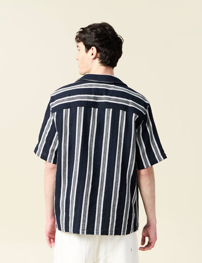 Chemise manches courtes bleu marine homme