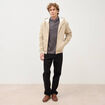 Sweat manches longues zipp&eacute; beige homme