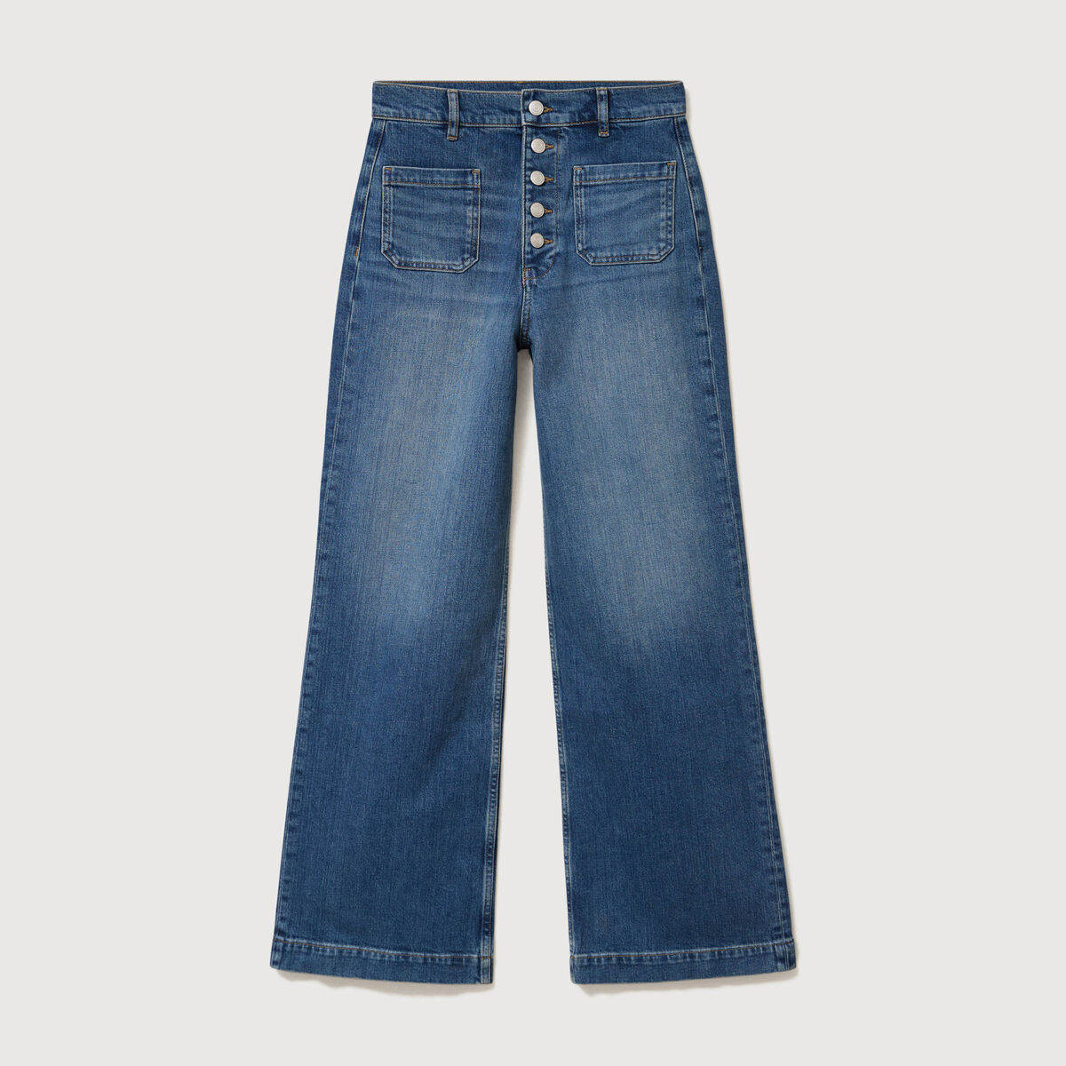Jeans bootcut taille haute denim stone femme