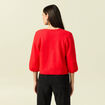 Gilet manches 3/4 rouge fonc&eacute; femme