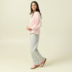 Blouse en coton &agrave; carreaux blanc femme