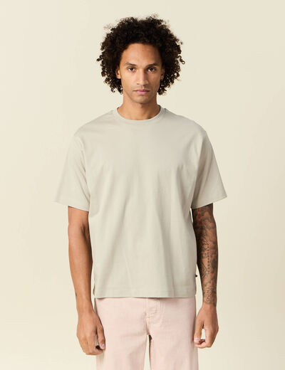 T-shirt manches courtes beige homme