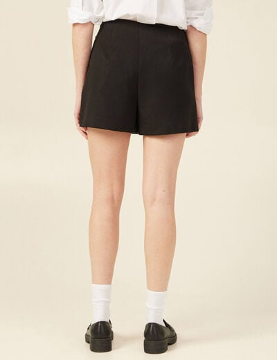 Jupe-short cargo avec boucle noir femme