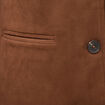 Blazer col tailleur manches longues marron fonc&eacute; femme