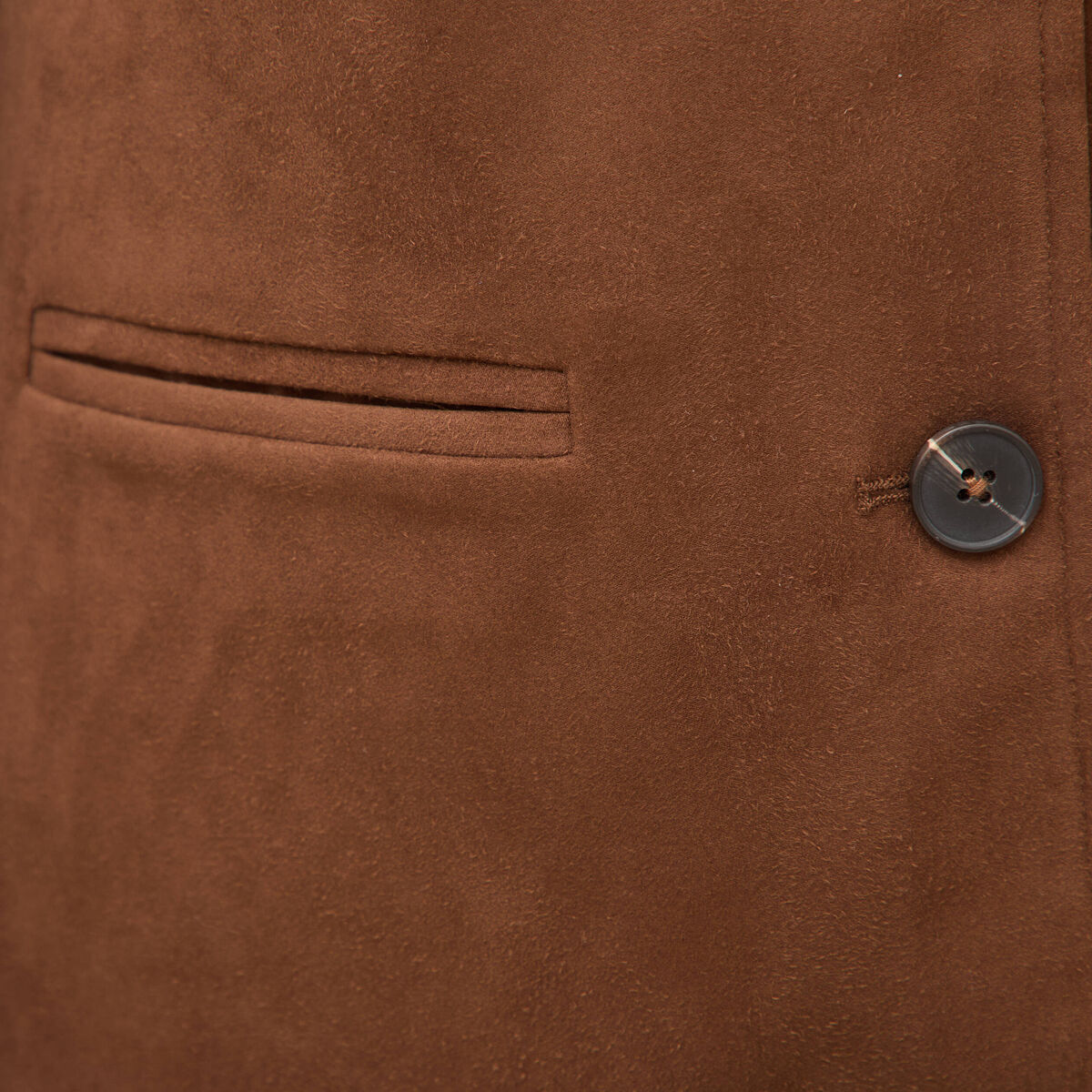 Blazer col tailleur manches longues marron fonc&eacute; femme