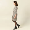 Robe évasée manches 3/4 noir femme