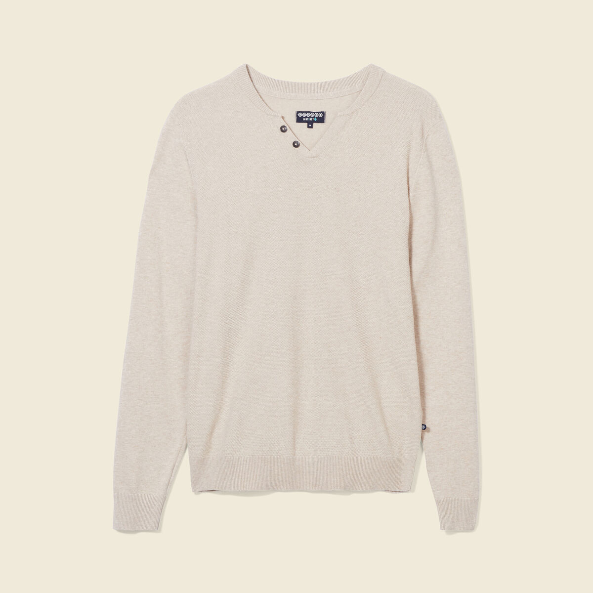 Pull manches longues beige homme