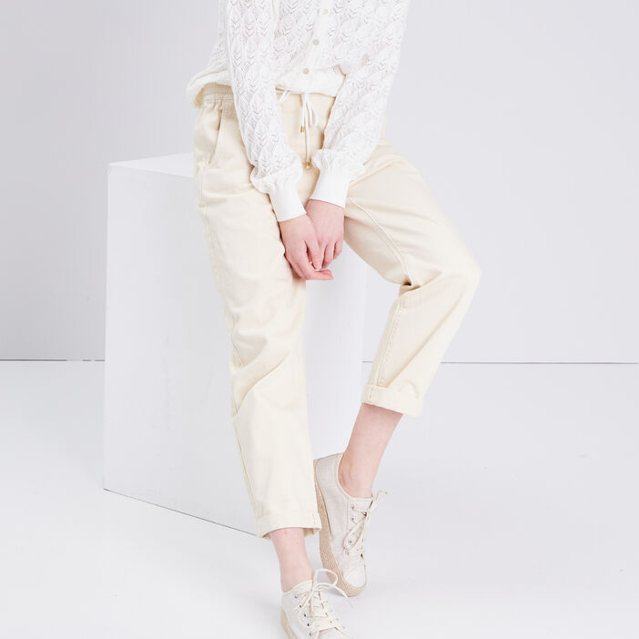 Pantalon slouchy creme femme