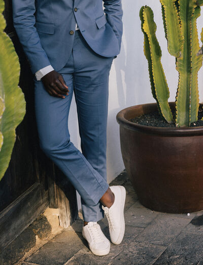 Pantalon chino bleu foncé homme