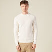 Pull manches longues col rond ecru homme