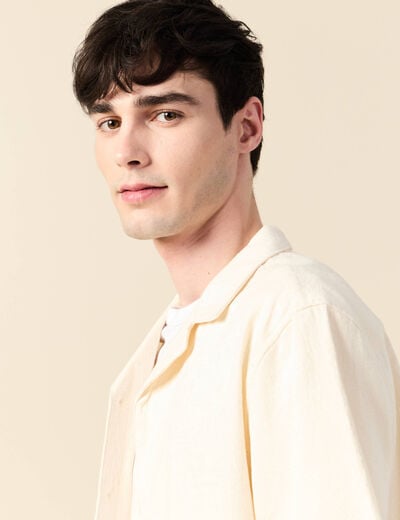 Chemise manches courtes ecru homme
