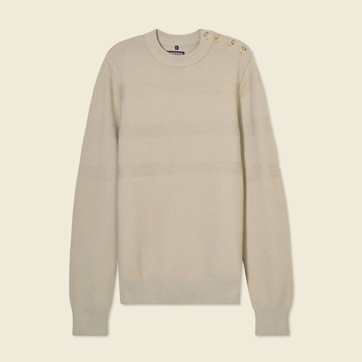 Pull manches longues beige homme