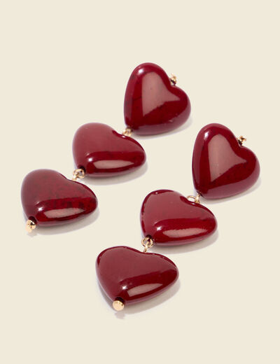 Boucles d'oreilles rouge fonc&eacute; femme