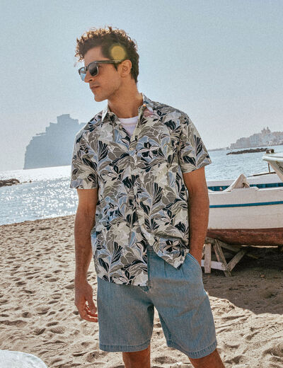 Chemise manches courtes multicolore homme