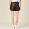 Short droit simili cuir &agrave; pont noir femme