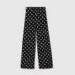 Pantalon large taille haute noir femme
