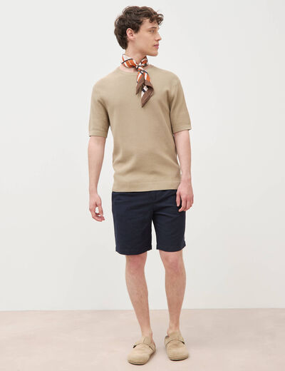 T-shirt en coton manches courtes beige homme