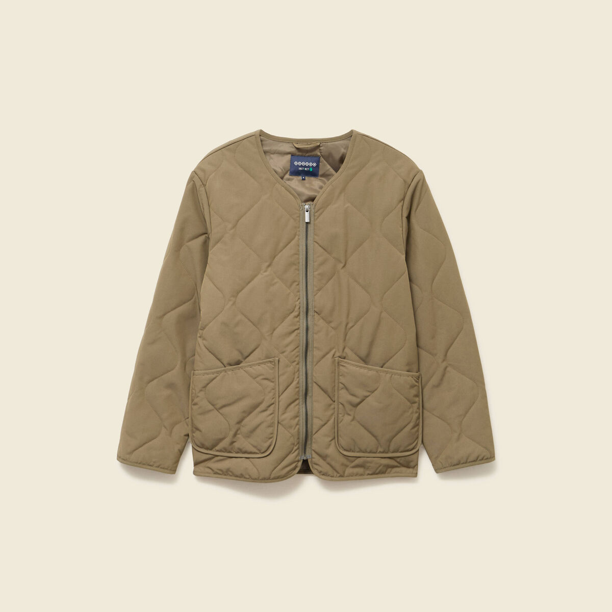 Doudoune manches longues doubl&eacute;e vert kaki homme