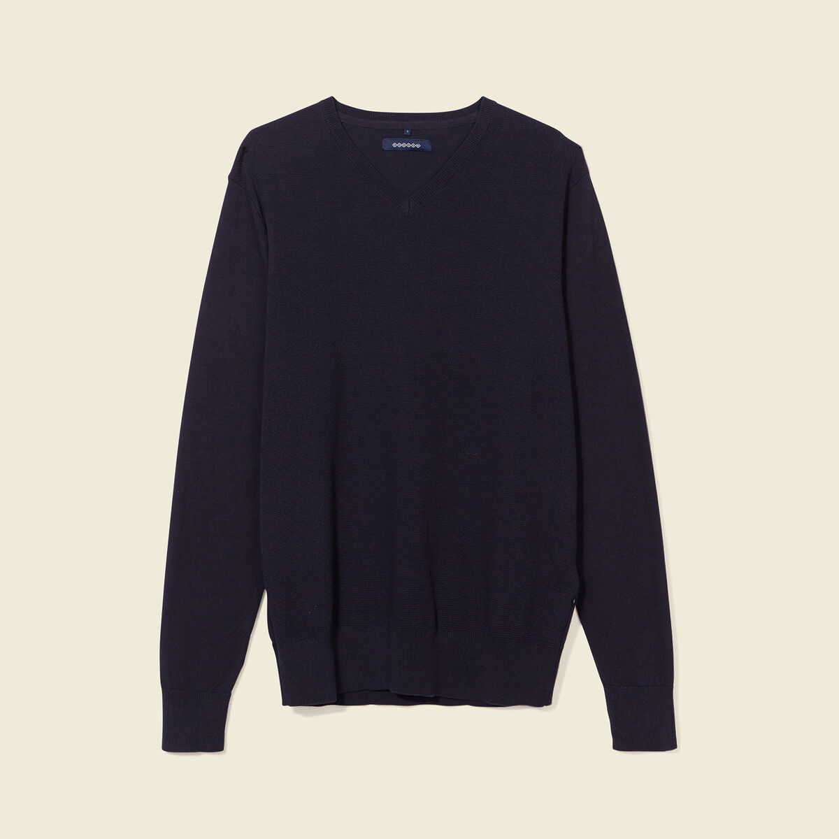 Pull manches longues bleu foncé homme