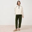 Sweat droit bouclette col montant ecru femme