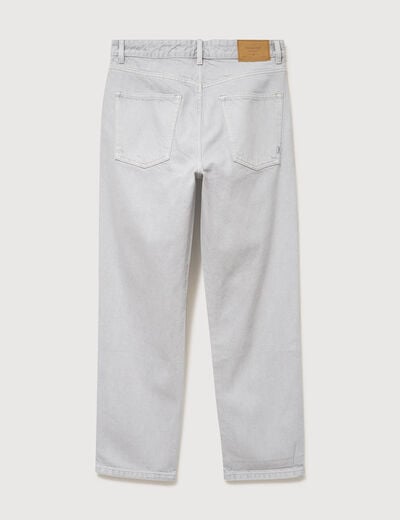 Jeans large longueur 32 en coton denim snow gris homme