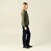 Chemise manches longues fluide vert kaki femme