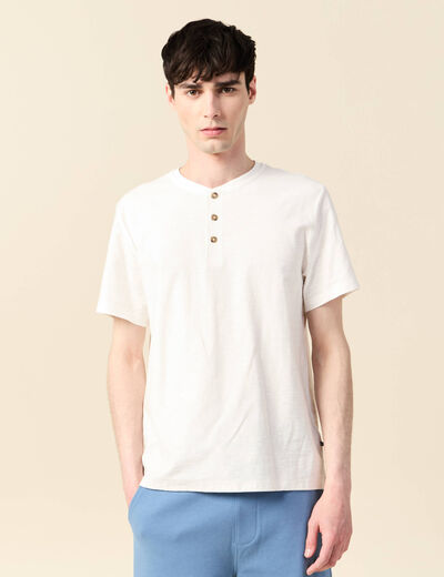 T-shirt manches courtes ecru homme