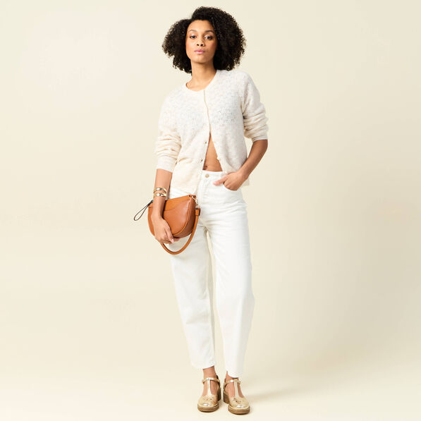 Pantalon slouchy 7/8ème ecru femme