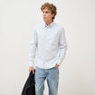Chemise manches longues col am&eacute;ricain bleu gris homme