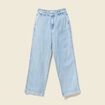 Jeans large denim bleach femme