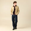 T-shirt cintr&eacute; en coton manches longues marron fonc&eacute; homme