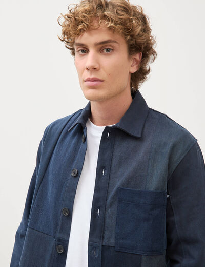 Surchemise droite manches longues denim brut homme