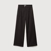 Pantalon large taille standard marron fonc&eacute; femme