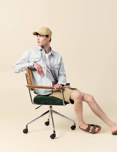 Bermuda droit 5 poches gris homme