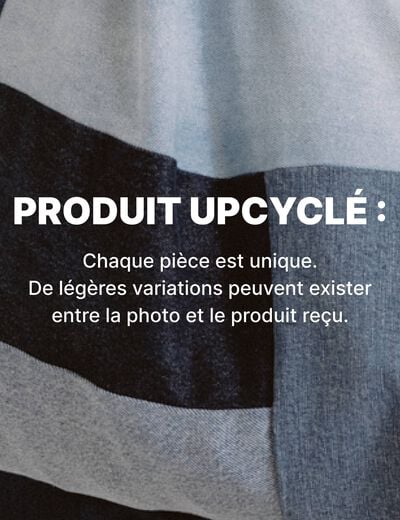 Sac cabas bandouli&egrave;re en coton jeans denim brut femme
