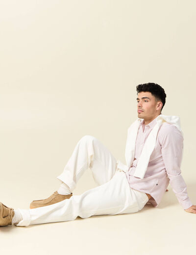 Chemise manches longues vieux rose homme