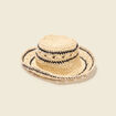 Chapeau tressé ecru femme