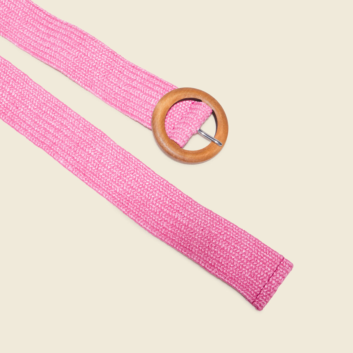 Ceinture tressée boucle ronde rose fushia femme