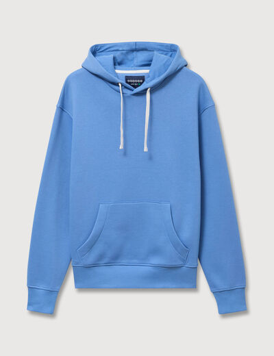 Sweat &agrave; capuche bleu violet homme