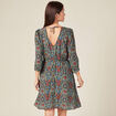 Robe trapèze manches 3/4 noir femme