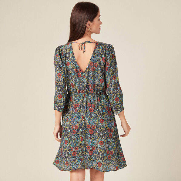 robe trapeze manches 34 noir femme Robe trapèze manches 3/4 noir femme